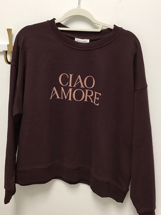 Grace & Mila Tops - Grace & Mila Ciao Amore Crewneck Sweatshirt - Plum